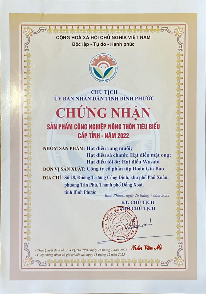 Giải thưởng là một minh chứng cho sự nỗ lực và cố gắng không ngừng của Công ty Cổ Phần Tập Đoàn Gia Bảo