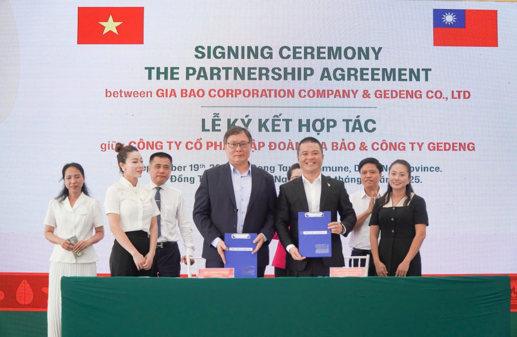 Công ty cổ phần Tập đoàn Gia Bảo ký kết hợp tác chiến lược với Công ty GeDeng Đài Loan, đẩy mạnh xuất khẩu đến Đài Loan cũng như các thị trường trong khu vực Đông Nam Á